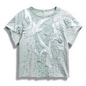 VTG Chal Yar Hand-Embroidered Beaded Lace Floral Blouse - 🇮🇹 Couture - Size M